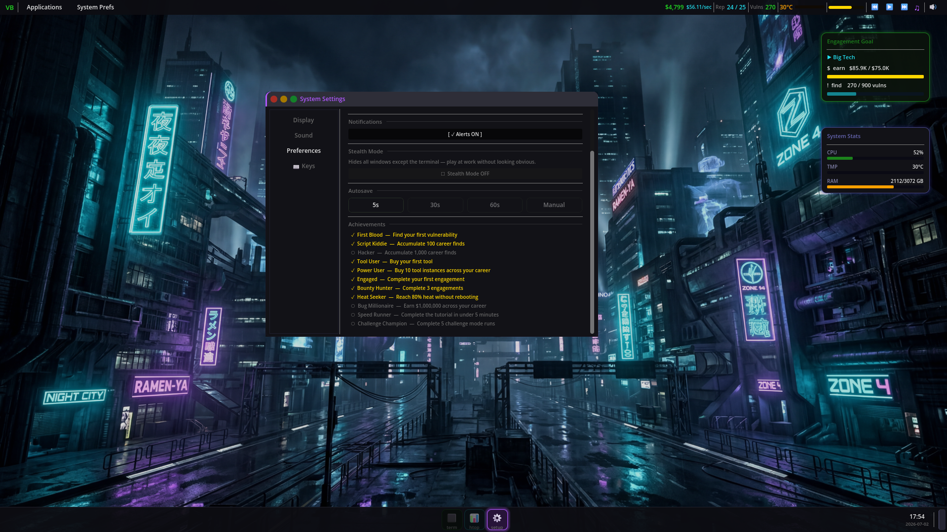 Achievements Panel